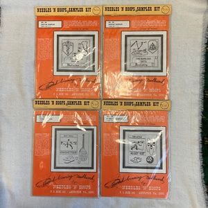 VTG Sealed Needles N Hoops Cross Stitch Sampler Kits Doctor Dentist Bowl Tennis